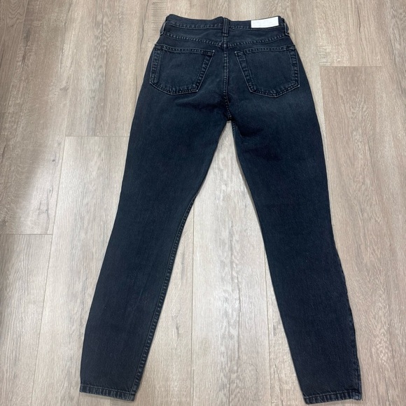 Re/Done Women's Jeans Originals High Rise Ankle Zip 90's in Worn Black Size 25 - Picture 8 of 9